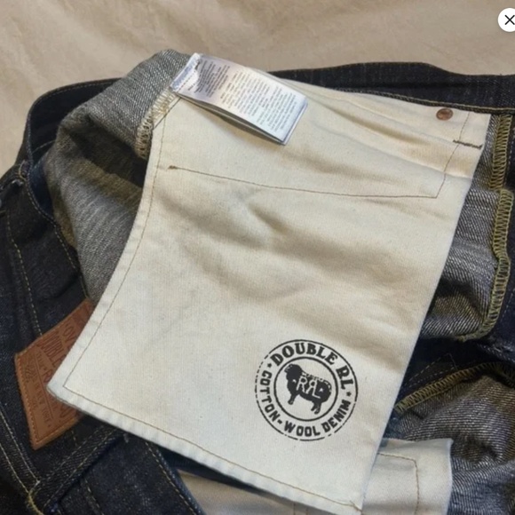 RRL Slim Flit Limited-Edition Rigid Raw Denim Jeans Made USA oz 34 W Wool Blend - Picture 6 of 6
